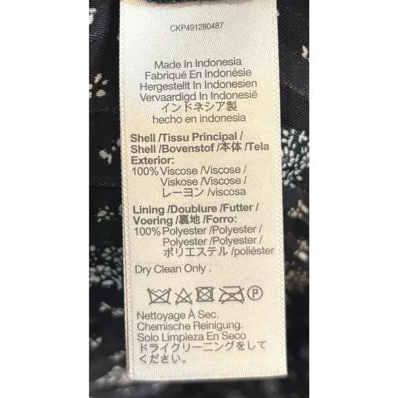 NWT Madewell Black White Floral Maxi Dress 12 Long Sleeve Ruched Boho Romantic - Picture 8 of 16